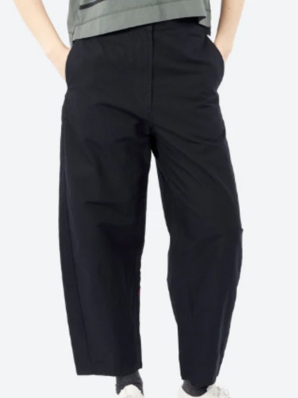 Margaret Howell MHL Barrel Leg Trousers Black Linen Workwear Size S